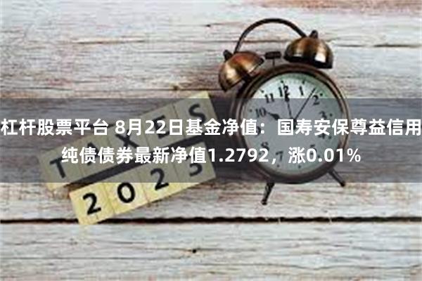 杠杆股票平台 8月22日基金净值：国寿安保尊益信用纯债债券最新净值1.2792，涨0.01%