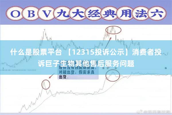 什么是股票平台 【12315投诉公示】消费者投诉巨子生物其他售后服务问题